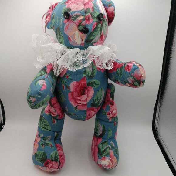 Vintage Hand Made Floral Teddy Bear - Picture 2 of 7